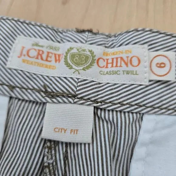 J Crew Chino Y2K Low-rise Striped Bermuda Shorts Womens Size 8 Brown White - Picture 5 of 9
